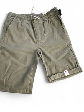 Boys Casual Olive Drawstring Shorts 10-12